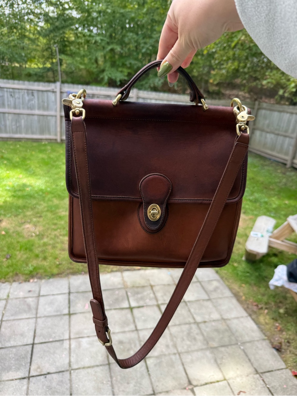 Vintage Coach 9927 Willis bag - Brown Leather Satchel with Gold Hardware - Picture 7 of 7